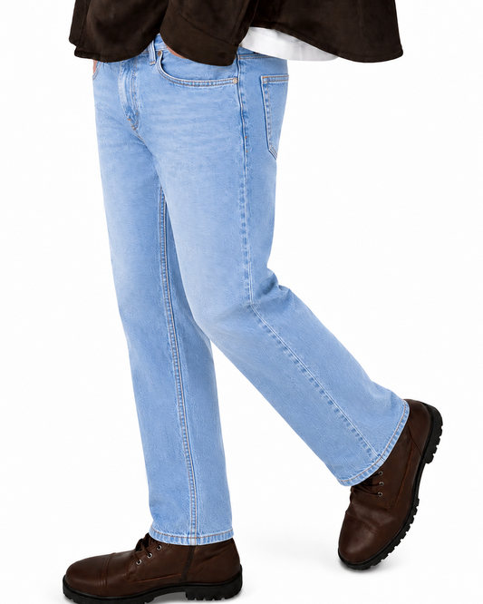 Sky Blue - Straight Fit Jeans
