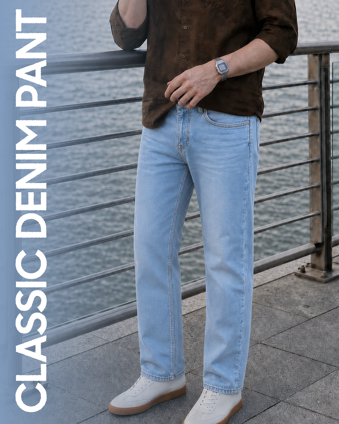 Sky Blue - Straight Fit Jeans