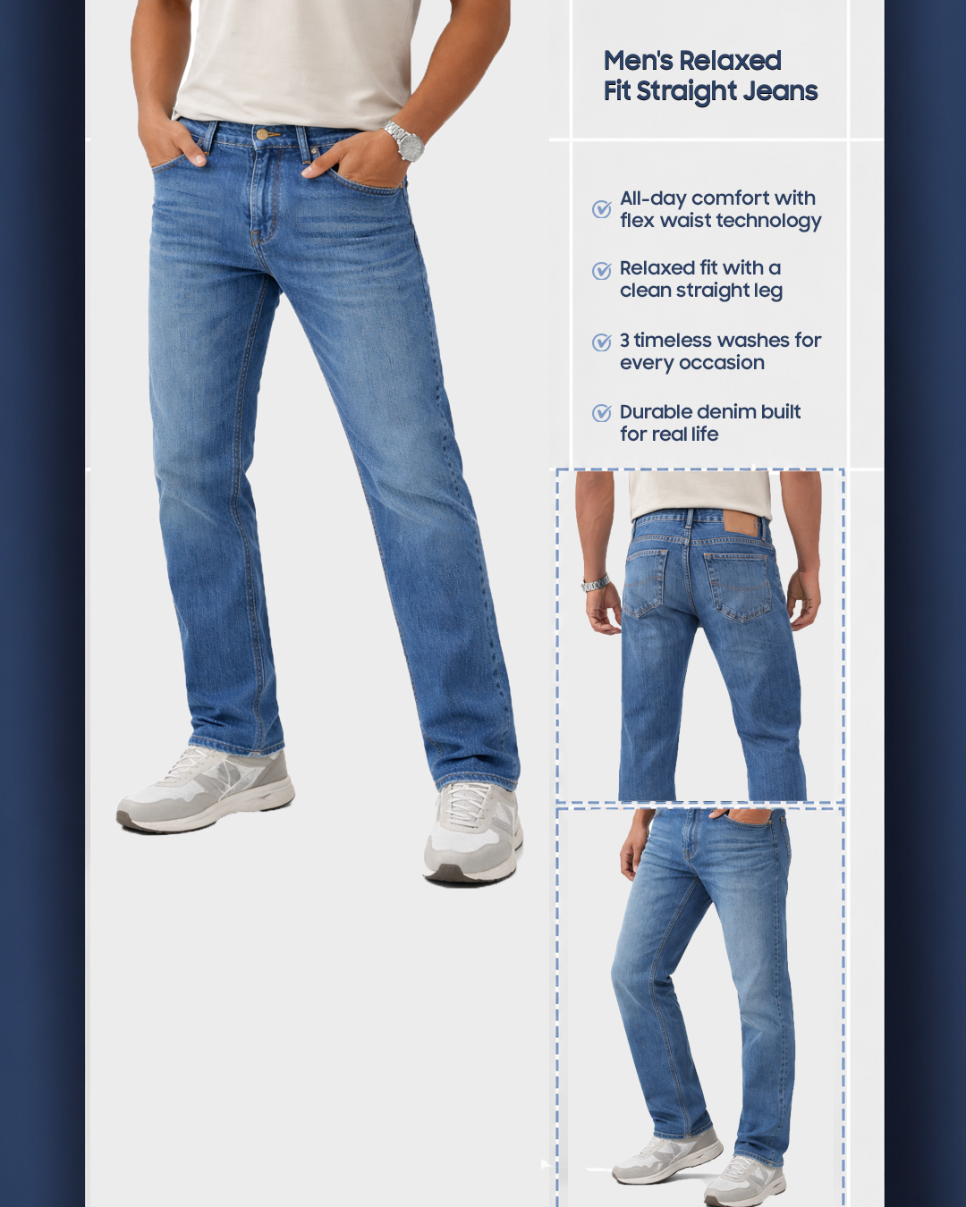 Classic Blue - Straight Fit Jeans