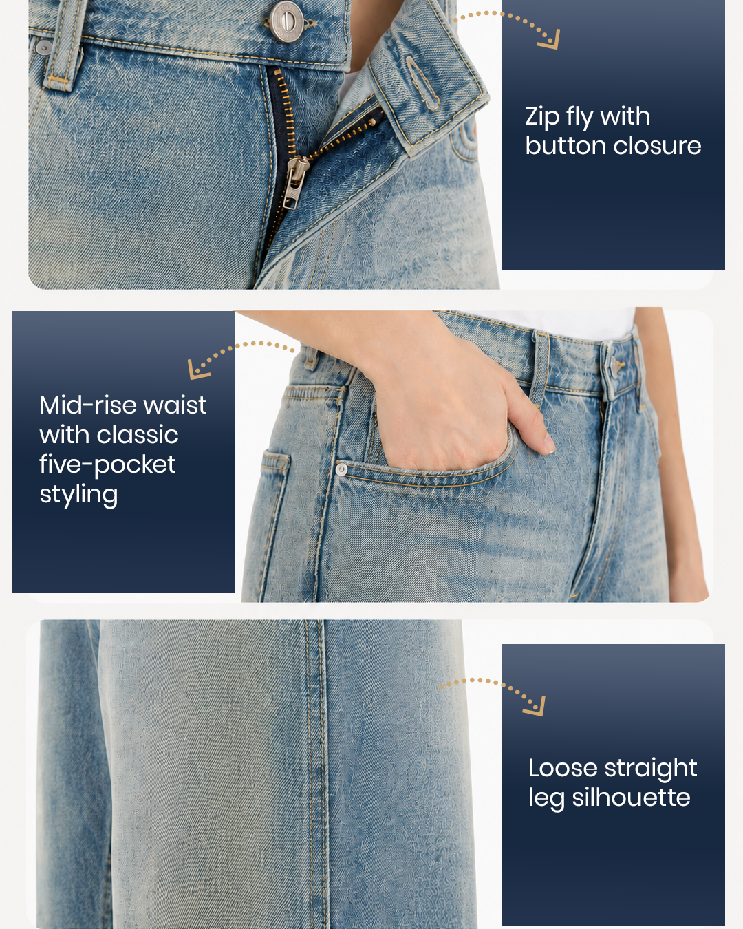 Vintage Acid Wash - Wide Leg Jeans