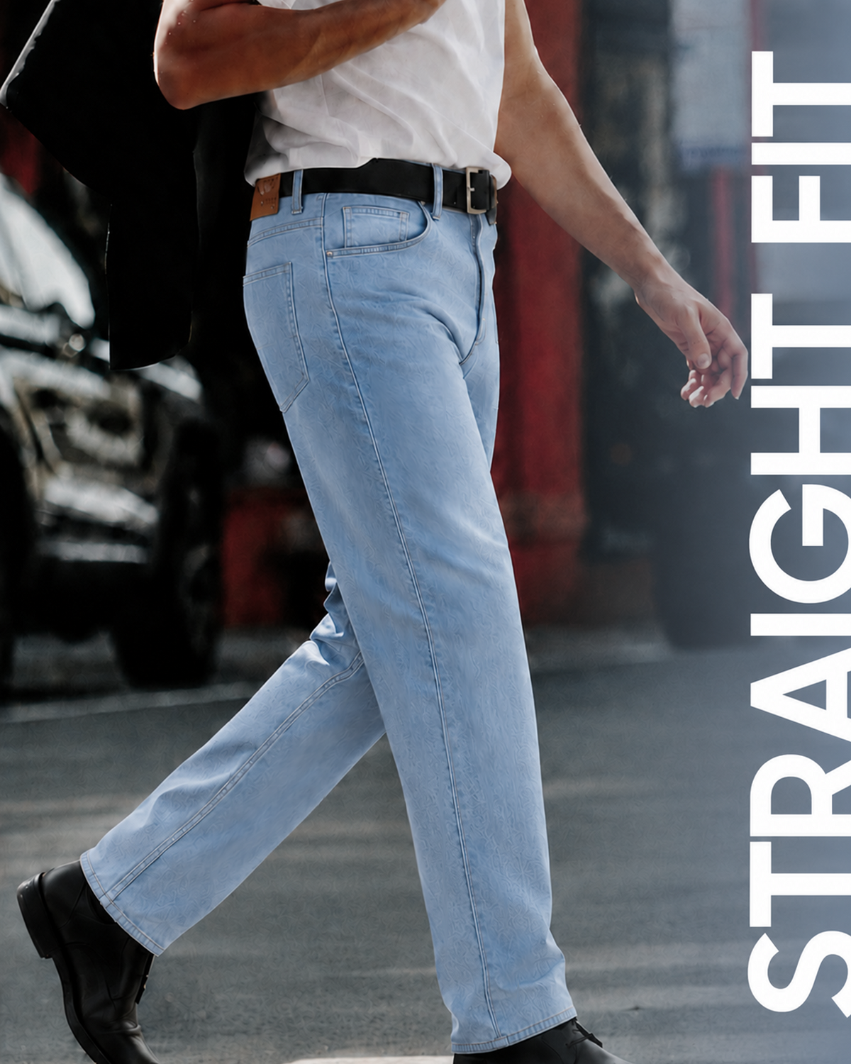 Sky Blue - Straight Fit Jeans