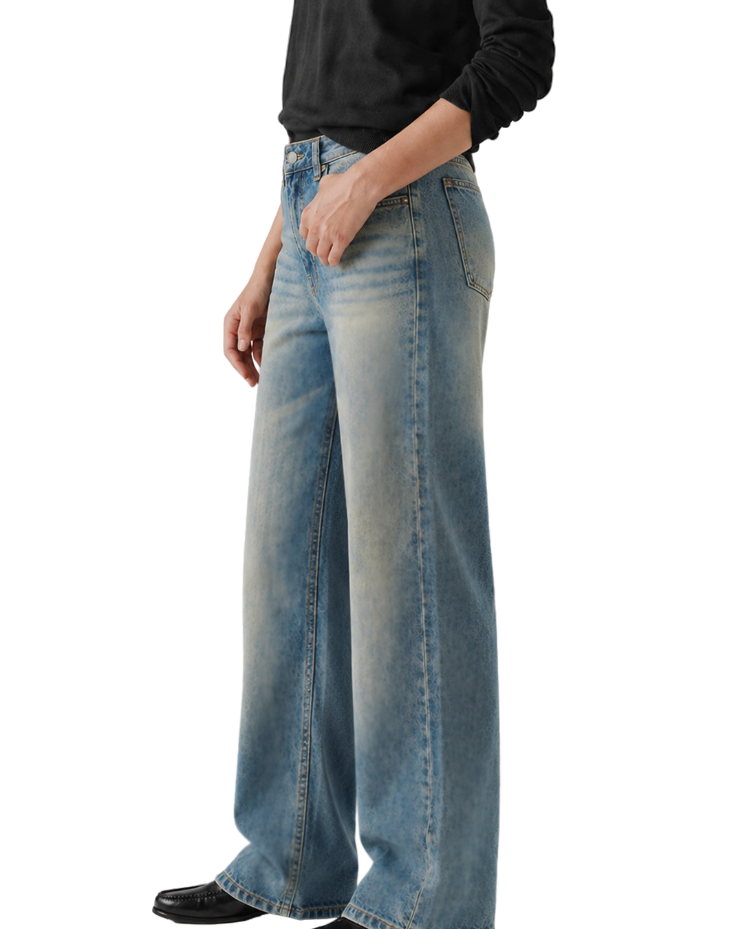 Vintage Acid Wash - Wide Leg Jeans