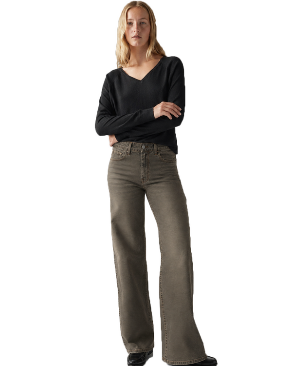 Charcoal - Wide Leg Jeans