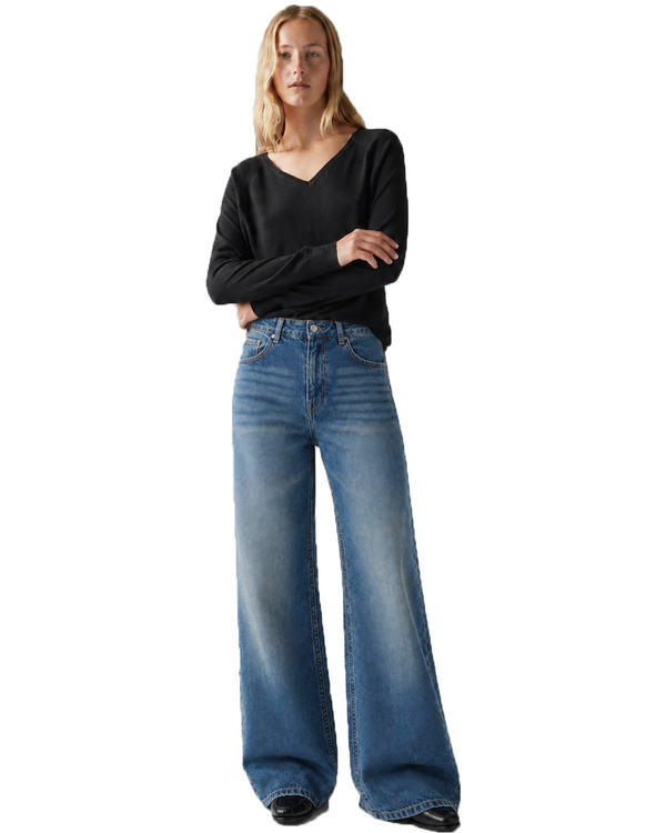 Deep Ocean Blue - Wide Leg Jeans