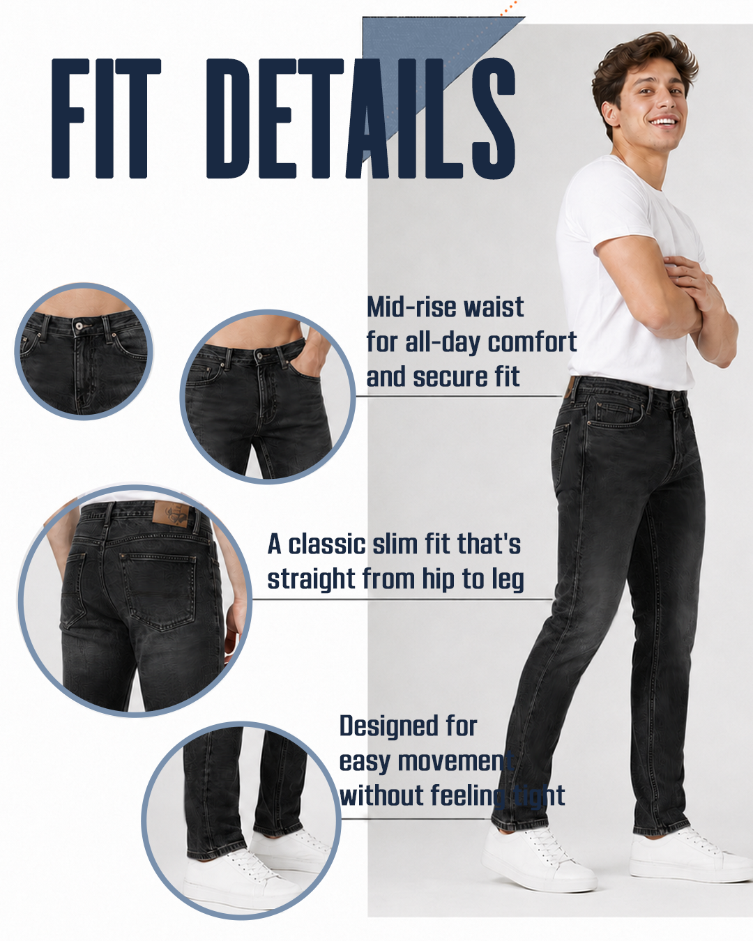 Graphite Grey - Slim Fit Jeans