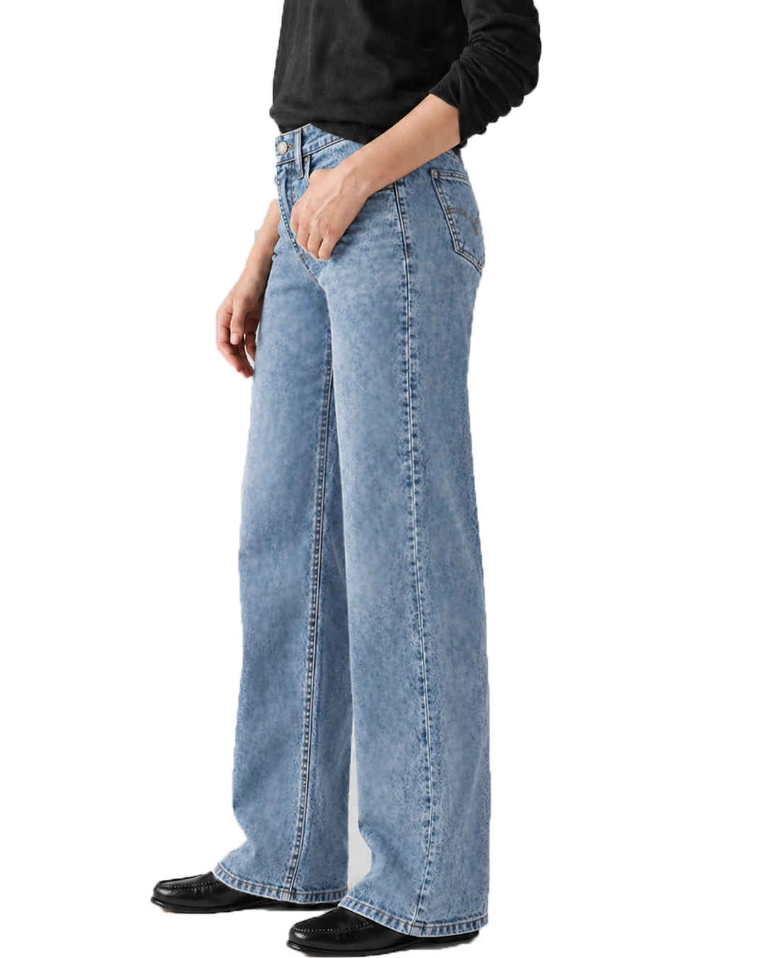 Soft Tinted Blue - Wide Leg Jeans