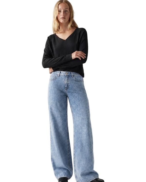 Soft Tinted Blue - Wide Leg Jeans