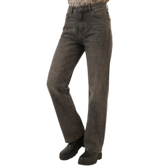 Charcoal - Wide Leg Jeans