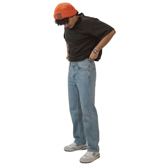 Sky Blue - Straight Fit Jeans